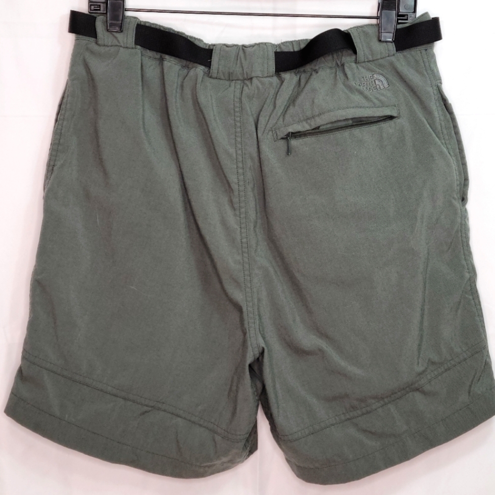 The North Face Olive Green Men's Outdoor Shorts with Integrated Belt